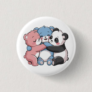 Cute Teddy Bears with Panda 3 Cm Round Badge