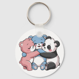 Cute Teddy Bears with Panda Key Ring