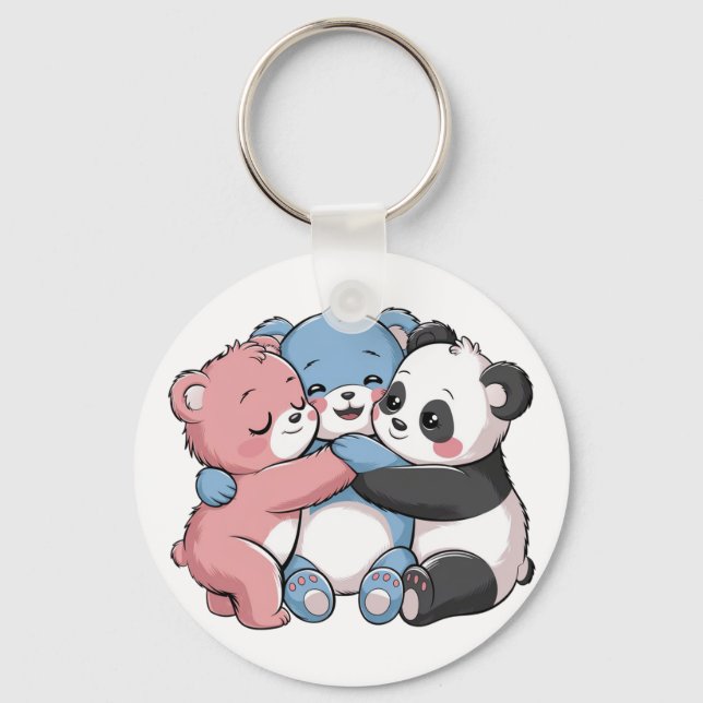 Cute Teddy Bears with Panda Key Ring (Front)
