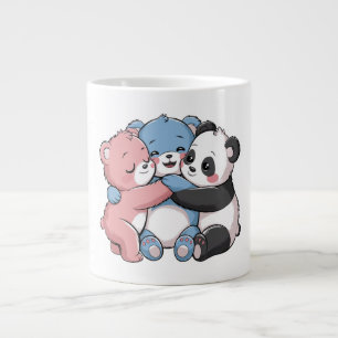 Cute Teddy Bears with Panda Large Coffee Mug