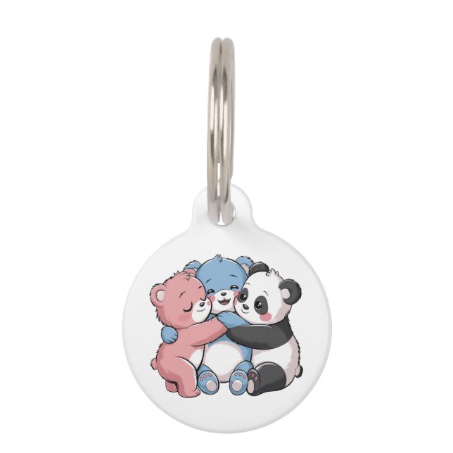 Cute Teddy Bears with Panda Pet Tag (Front)