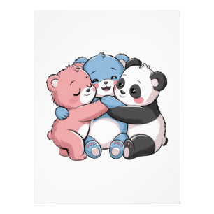 Cute Teddy Bears with Panda Photo Print