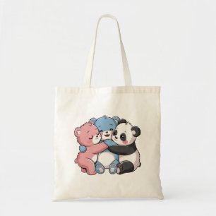 Cute Teddy Bears with Panda Tote Bag