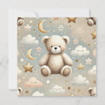 Cute Teddy Birth Announcement or Invitation