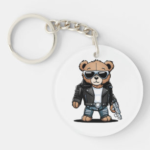 Cute Teddy Memes Key Ring