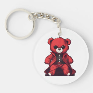 Cute teddy red boy key ring