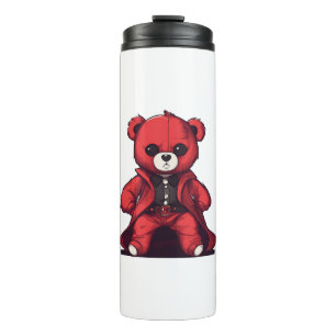 Cute teddy red boy thermal tumbler