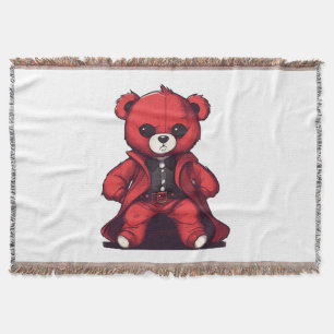 Cute teddy red boy throw blanket