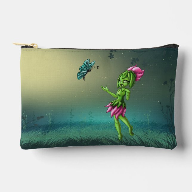 Cute Teen Earth Element Green Accessory Pouch (Front)