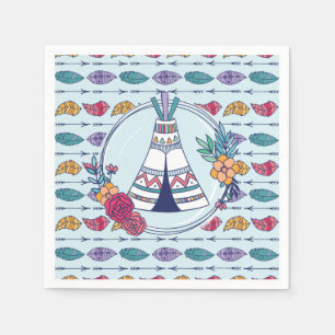 Cute Teepee Boho Tribal  Napkin