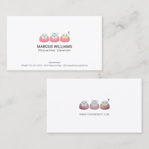 Cute Teeth Gums Icons Business Card