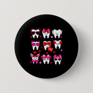 Cute Teeth Love Valentine's Day Dental  6 Cm Round Badge