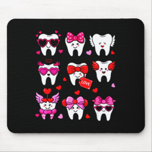 Cute Teeth Love Valentine's Day Dental  Mouse Mat