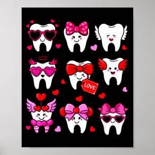 Cute Teeth Love Valentine's Day Dental  Poster
