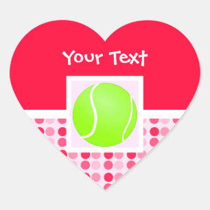 Cute Tennis Ball Heart Sticker