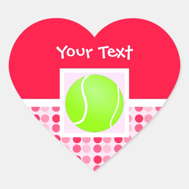 Cute Tennis Ball Heart Sticker (Front)