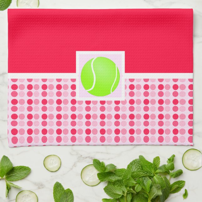 Cute Tennis Ball Tea Towel (Folded)