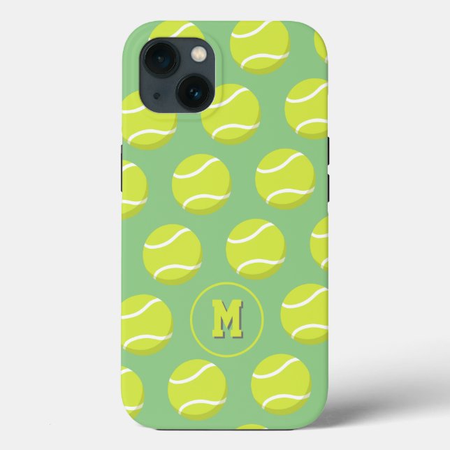 cute tennis balls pattern monogrammed Case-Mate iPhone case (Back)