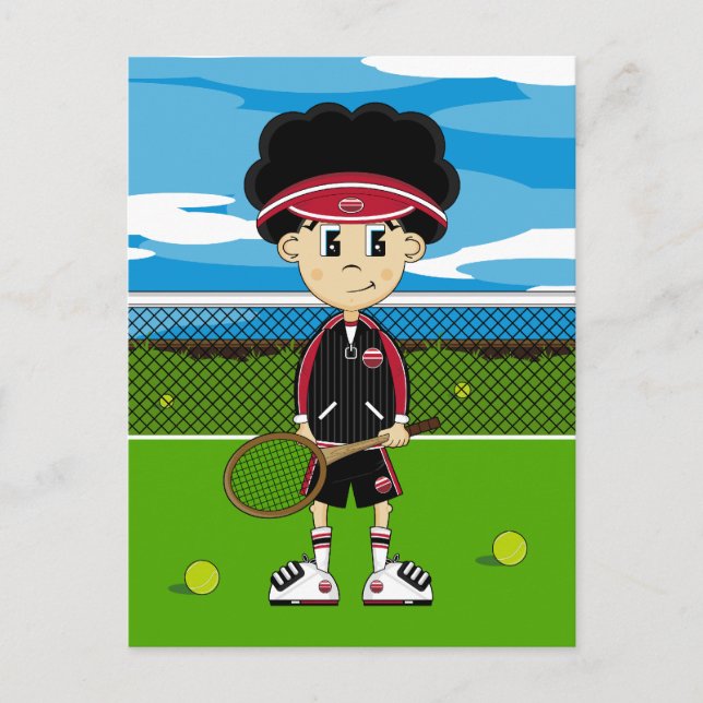 Cute Tennis Boy Postcard (Front)
