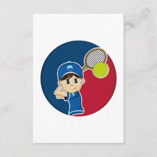 Cute Tennis Boy RSVP Card