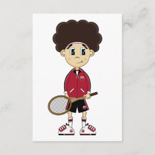 Cute Tennis Boy RSVP Card