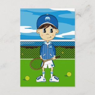 Cute Tennis Boy RSVP Card