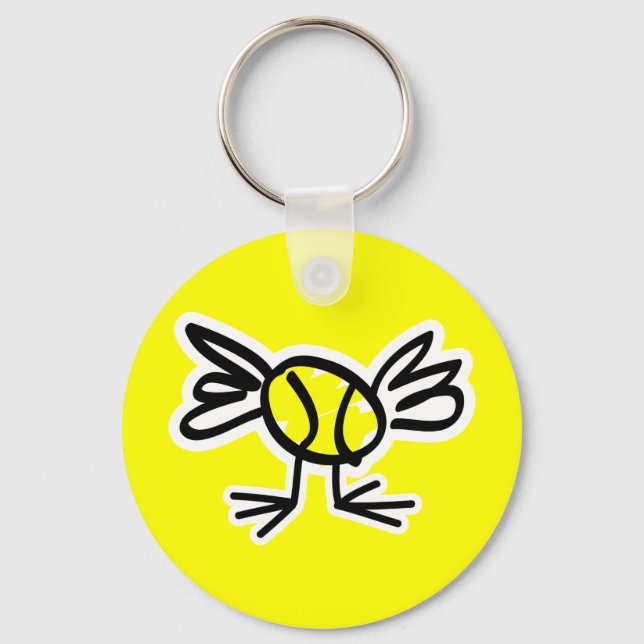 Cute tennis chick keychain gift (Front)