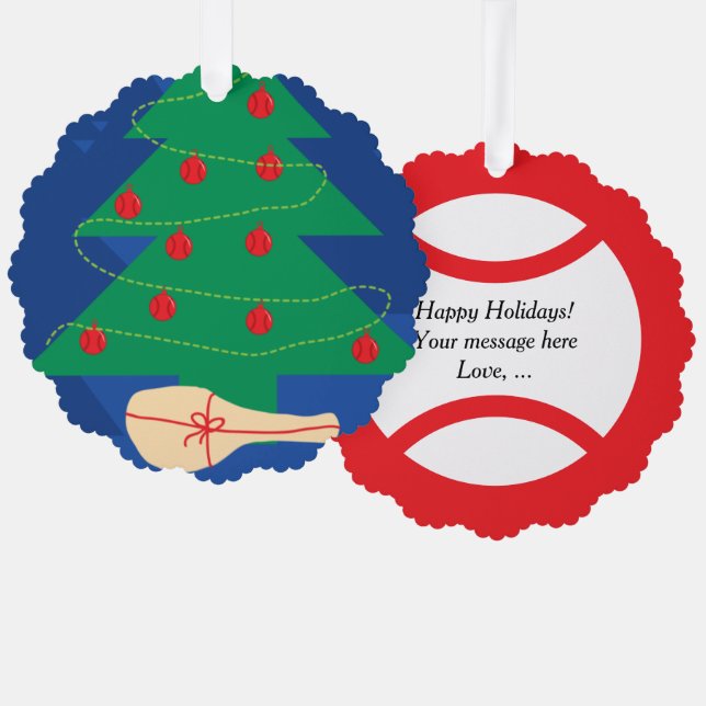 Cute tennis Christmas ornament card with envelope (Front/Back)