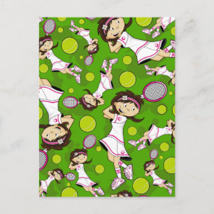 Cute Tennis Girl Card