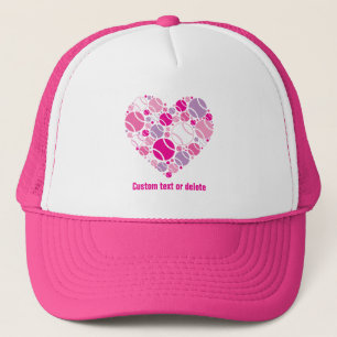 💜🤍❤ Cute tennis heart  Trucker Hat