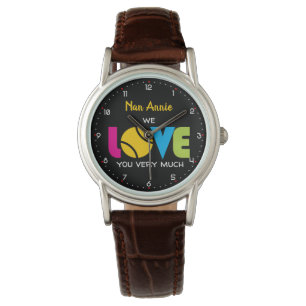 Cute Tennis  LOVE - custom text  Watch