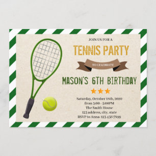 Cute tennis party Invitation