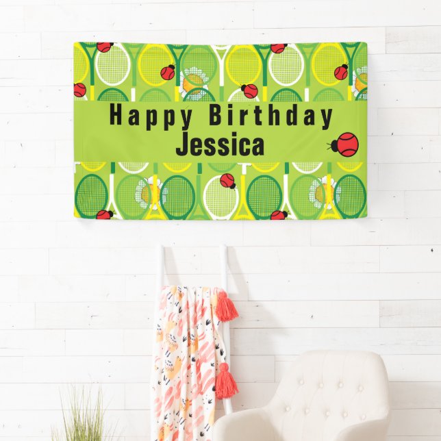 Cute tennis rackets with ladybirds banner (Insitu)