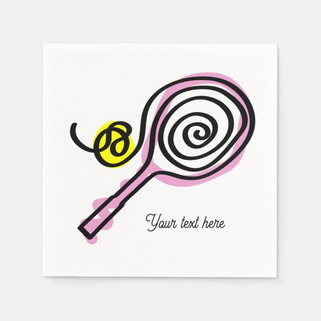 Cute tennis themed Birthday party napkins (Front)