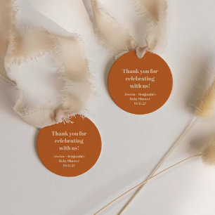 Cute Terracotta Baby Shower Custom Thank You Favour Tags