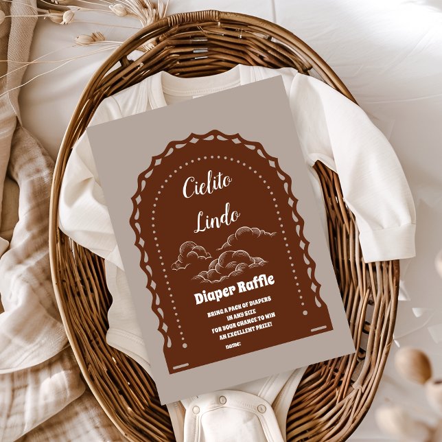 Cute Terracotta Cielito Lindo  Diapper Raffle Enclosure Card (Creator Uploaded)