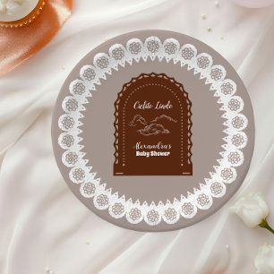 Cute Terracotta Mexican Cielito Lindo Baby Shower Paper Plate