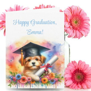 Cute Terrier Dog Happy Graduation  Card