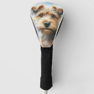 Cute Terrier Dog in Watercolor Golf Head Cover