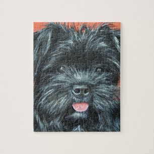 Cute Terrier Dog Painting Jigsaw Puzzle