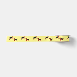 Cute Terrier Dogs Custom Colour Satin Ribbon