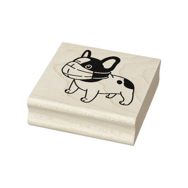 CUTE TERRIER WEARING A FACE MASK Wood Art Stamp (Stamp)