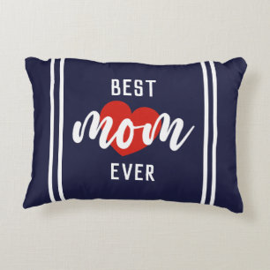 Cute Text Best Mum Ever With Heart Decorative Cushion
