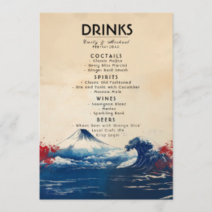 Cute text Drink card Japonesque Harmony with Fuji