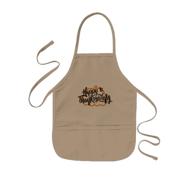 Cute Text on pumpkin for Thanksgiving  Kids Apron (Front)