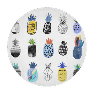 Cute textured pineapples, vintage collection. cutting board