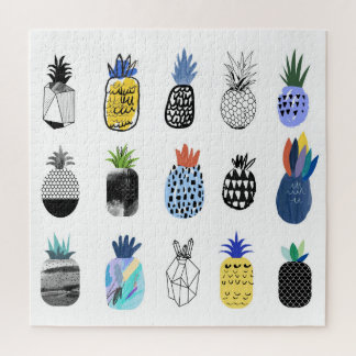 Cute textured pineapples, vintage collection. jigsaw puzzle