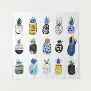 Cute textured pineapples, vintage collection. tapestry