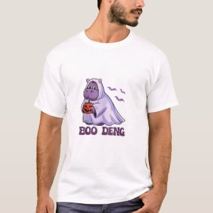 Cute Thai Baby Hippo Moo Deng Boo Deng ghost Hallo T-Shirt