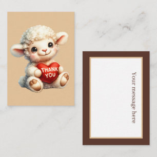 Cute thank you add message lamb Note Card